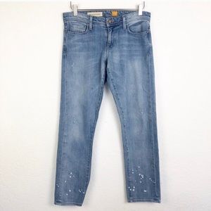 Anthro | Pilcro Light Wash Paint Splatter Jeans 27